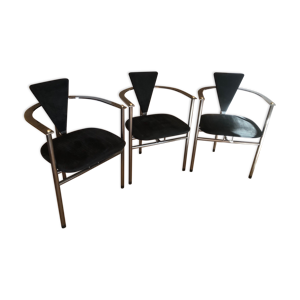 Lot de 3 chaises belgo - chrom