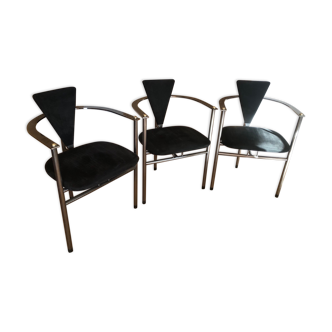 Lot de 3 chaises belgo chrom