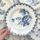 5 assiettes creuses terre de fer gien modèle chardons made in france