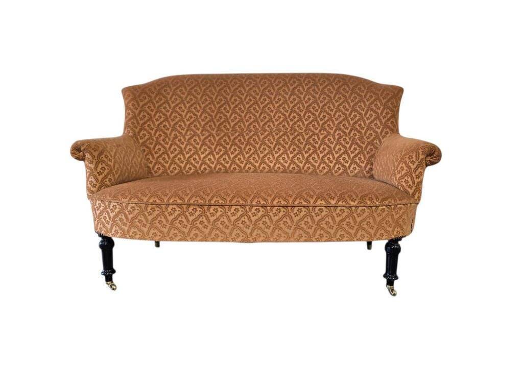 Vintage salmon pink sofa / two-seater