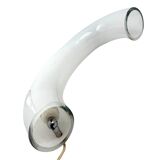 Lampe sculpturale en verre de Murano blanc, Barbini Italie 1970