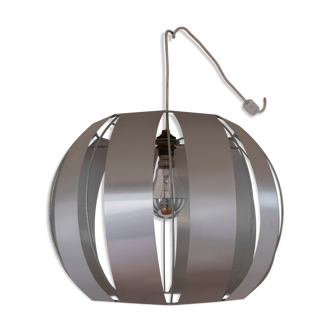Aluminum slat ceiling lamp from the 70's