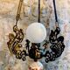 Bronze and porcelain Art Nouveau chandelier