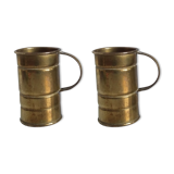 Pair of brass steins