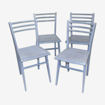 Lot of 4 Chair 1950 luterma painted