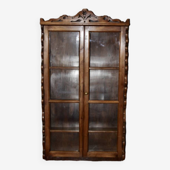 19th century walnut display case