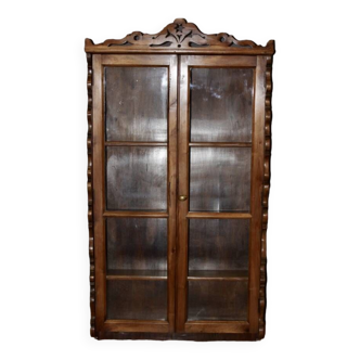 19th century walnut display case