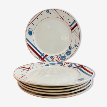 6 assiettes Beaujeu Digoin Sarreguemines