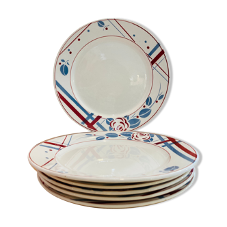 6 assiettes Beaujeu Digoin Sarreguemines
