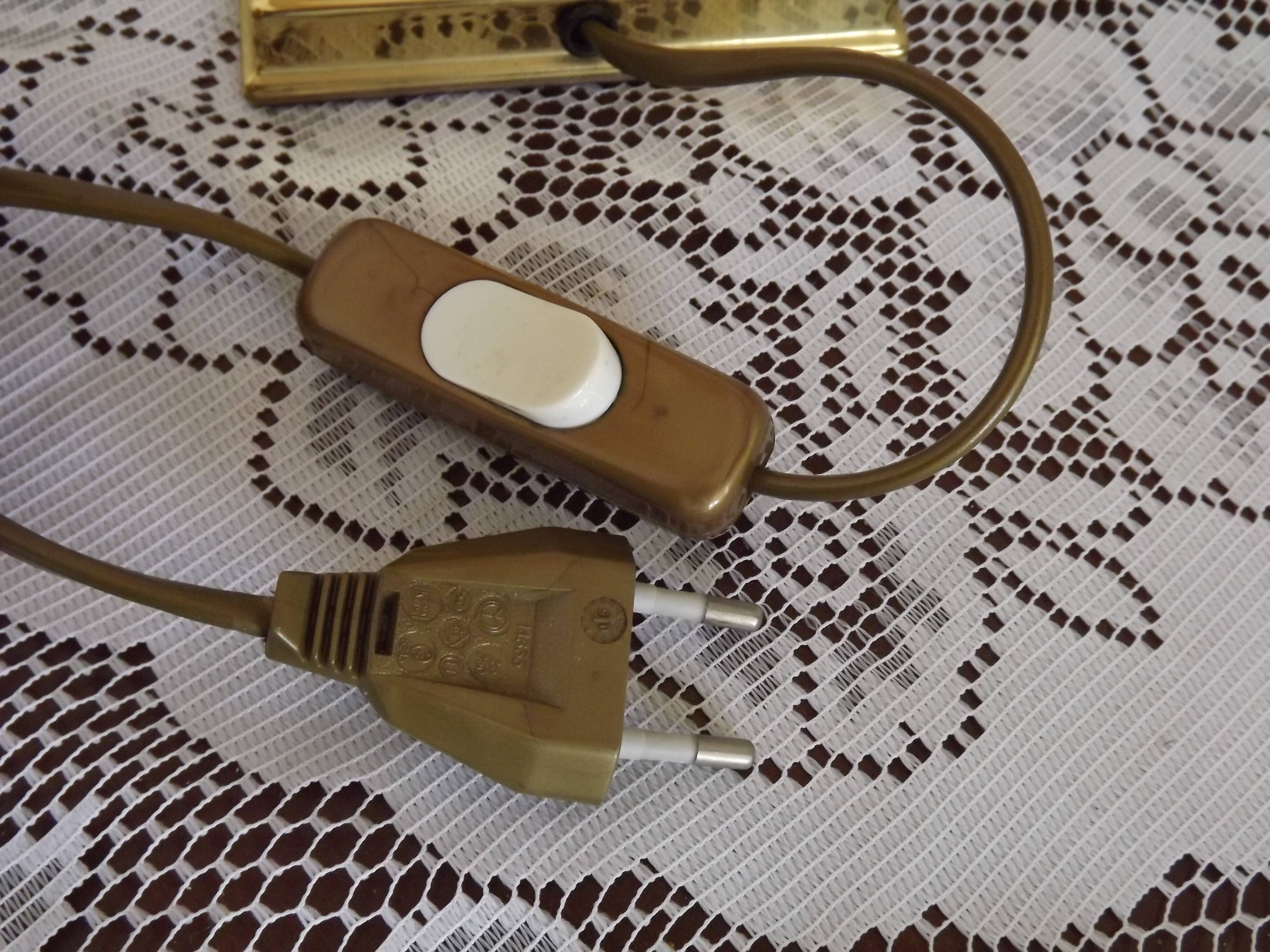 Tall French Mid Century Table Lamp Square Base With Beige and Gold Shade