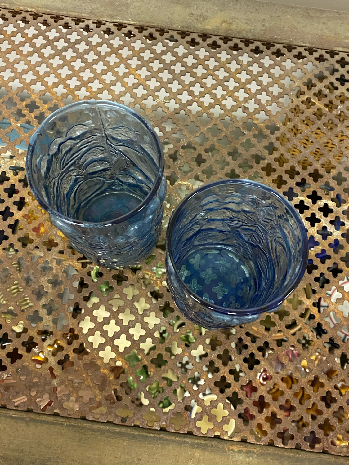 Blue lemonade glasses