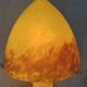 Contemporary mushroom lamp in amber-tinted yellow glass paste, height 58 cm