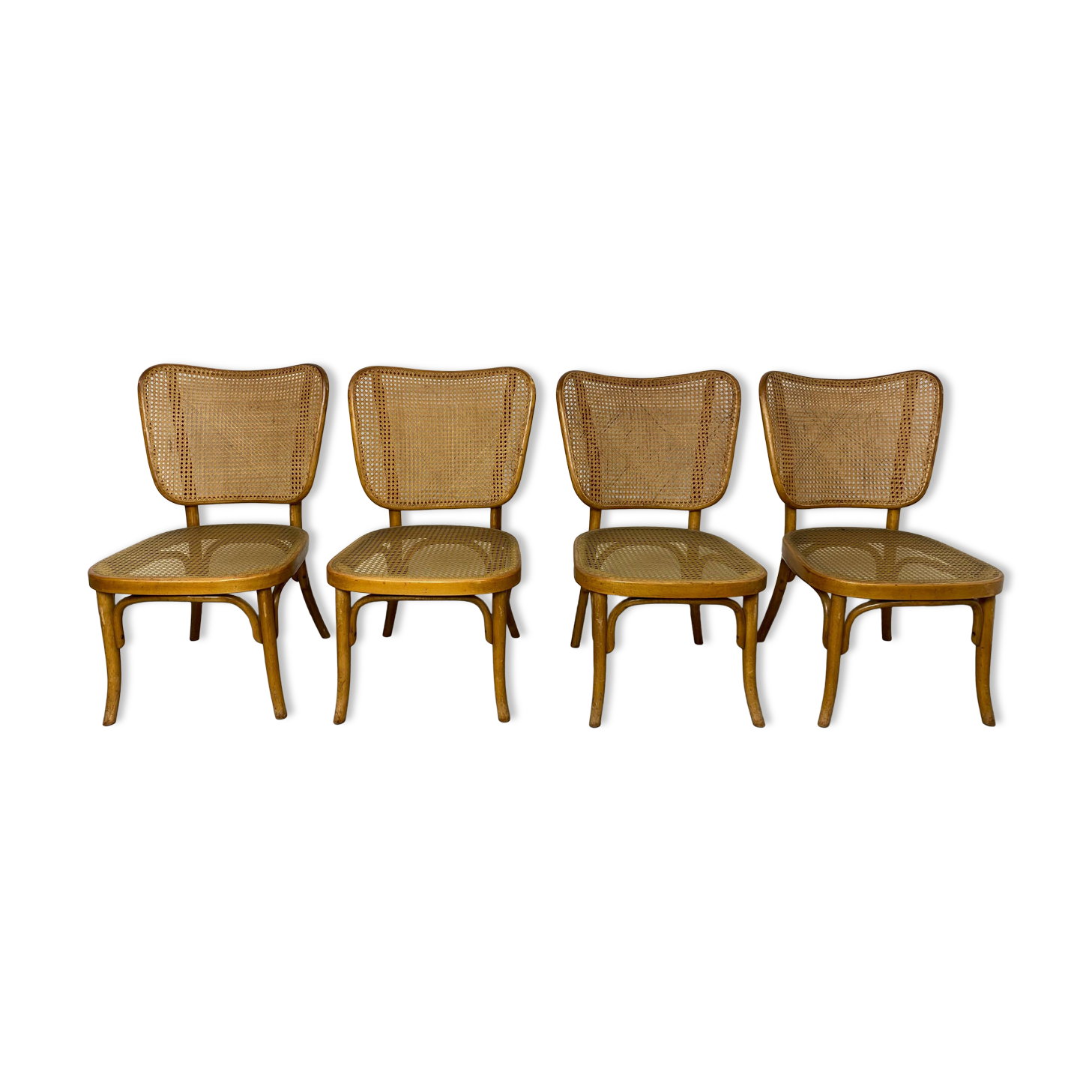 Set of 4 chairs model A821 by Adolf Gustav Schneck for Thonet Mundus