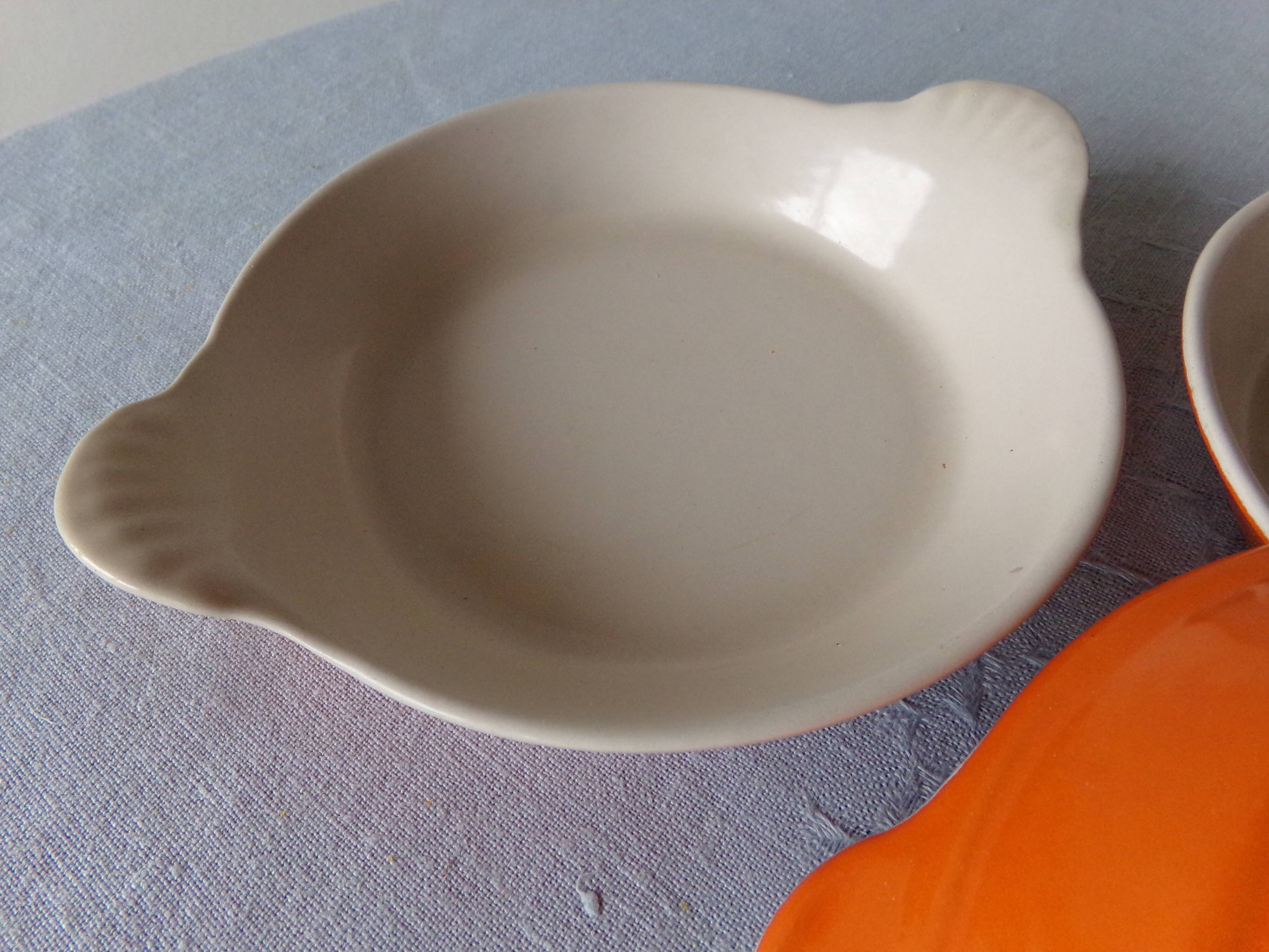 Egg dishes Le Creuset cast iron orange vintage 1970/1980