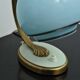 Set of 2x Bedside lamps with blue glass and bronze feet, 1930s