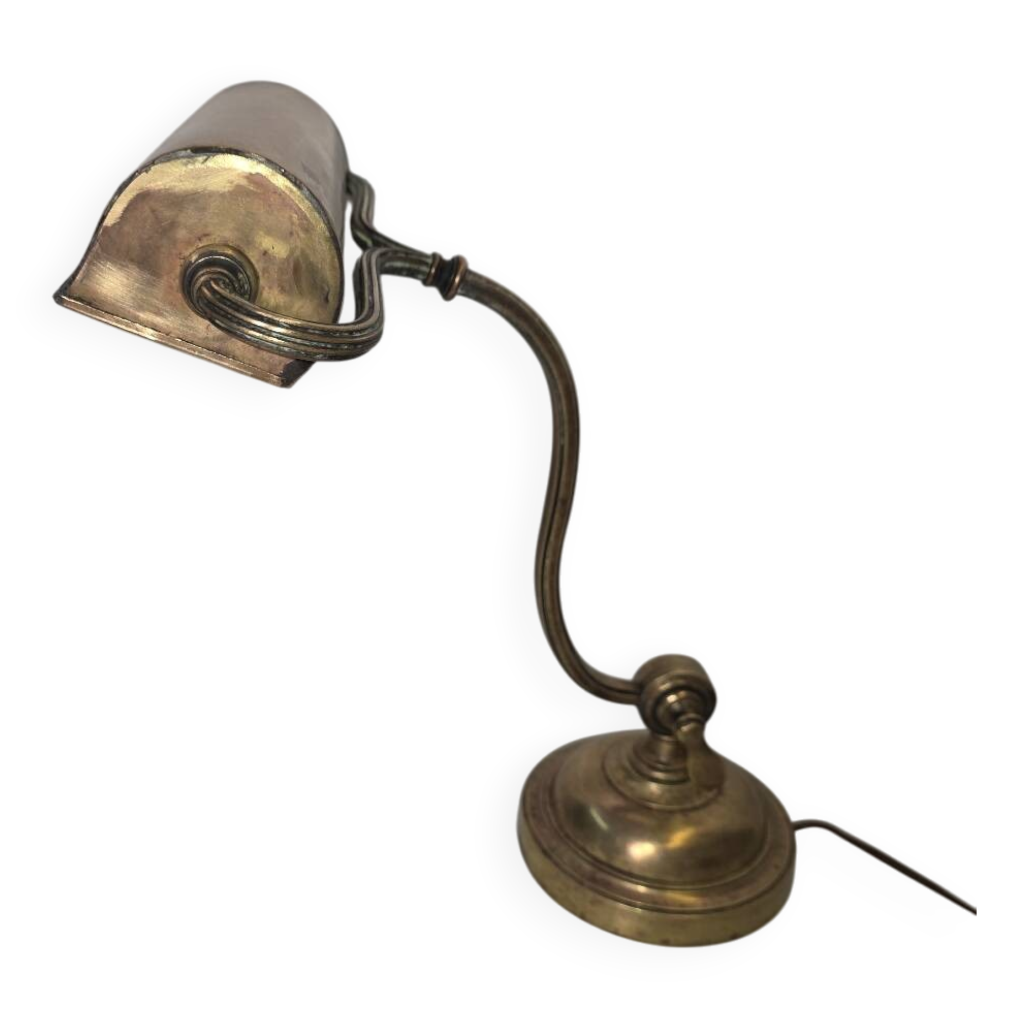 Antique brass desk lamp from a notary.