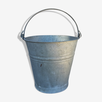 Vintage zinc galvanized steel bucket