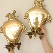 Pair Of Mid Century Swedish Brass Sconces