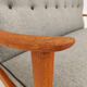 Danish design sofa by Fritz Hansen, 50s, wool fabrics, oak wood