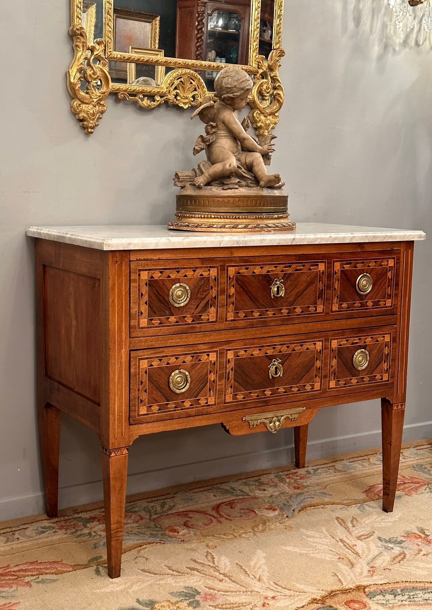 Chest of drawers in marquetry Late eighteenth century