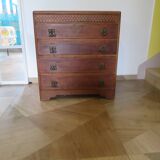 Art Deco chest of drawers with 4 drawers in oak, France 1930s-50s
