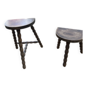 Tabouret tripode vintage style rustique