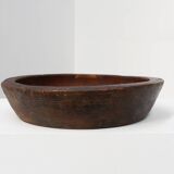Large handcrafted solid wooden bowl in wabi wabi style, France ca. 1950
