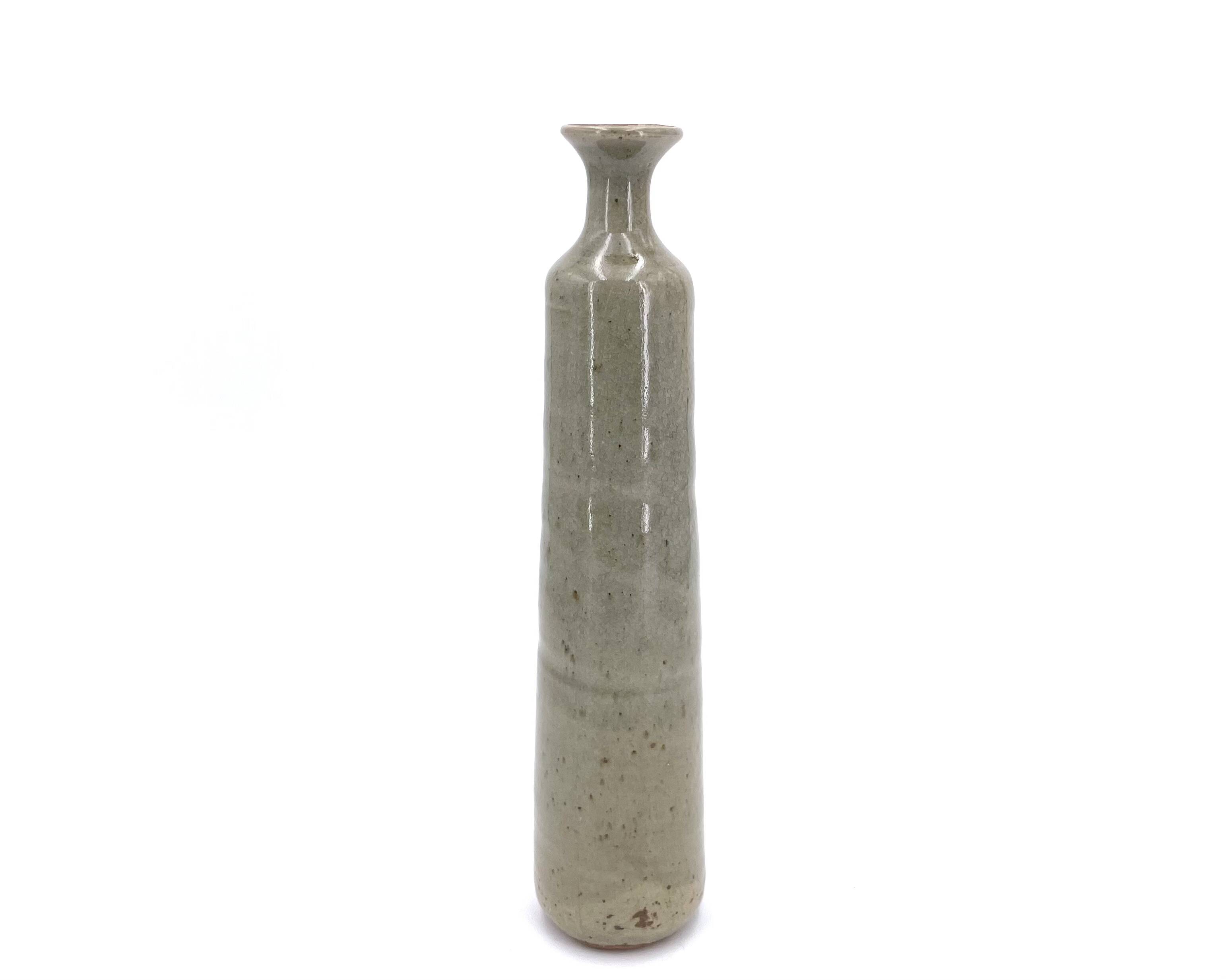 Vase bouteille en céramique, décor abstrait, années 70