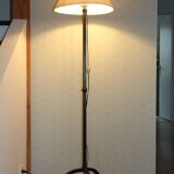 Brutalist cast iron tripod floor lamp