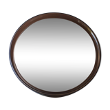 Mirror brown round plexiglass 70s 35cm