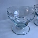 Set of 8 champagne glasses in crystal engraved 50s