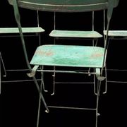 Lot de 8 chaises pliantes industrielles en métal peint vert