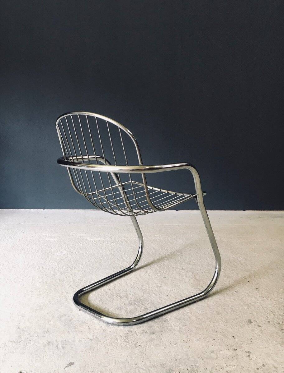 Mid-Century Modern Chrome Dining Chairs by Gastone Rinaldi, Italy, 1970s, Set of 6