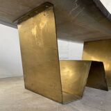 Addor 60s sculptural marble and brass coffee table