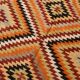 Tapis Kilim en laine fait main tribal noir orange 6x8