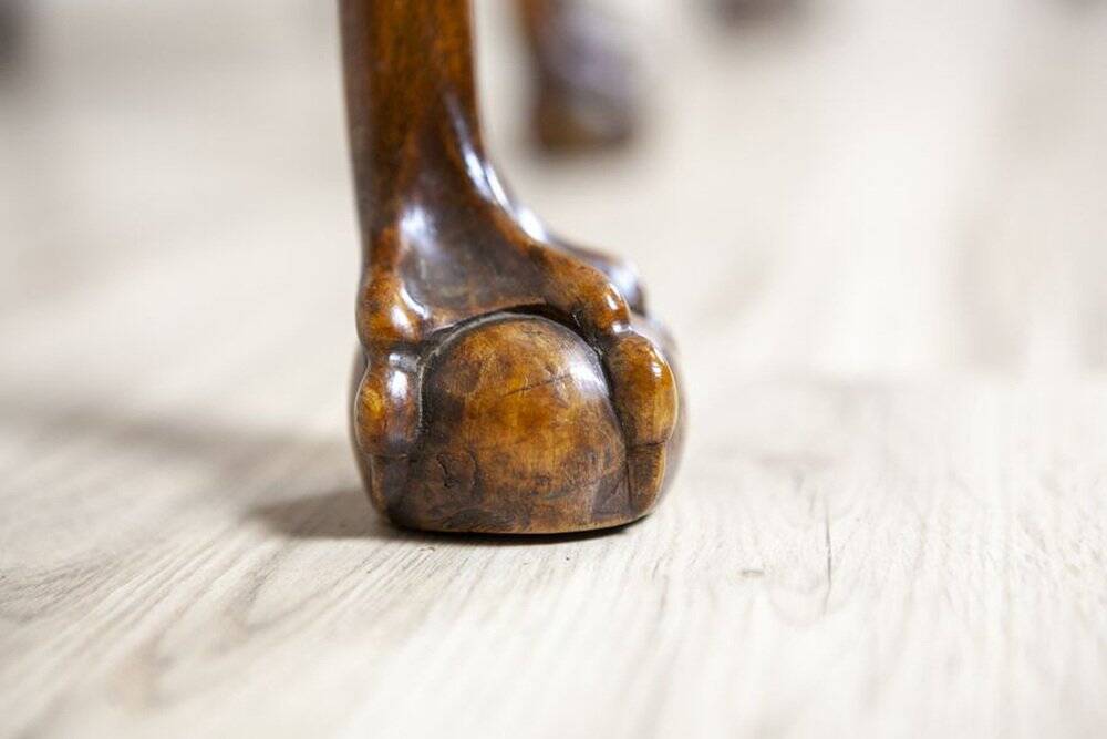 Vintage English Walnut Chairs, 1920s, Set of 3