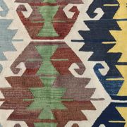 8x13 Geometric Style Kilim Rug, Turkish Vintage Kilim Rug, 253x370Cm