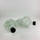 2 carafe bottles with bunches of grapes in glass - Empoli - Vintage