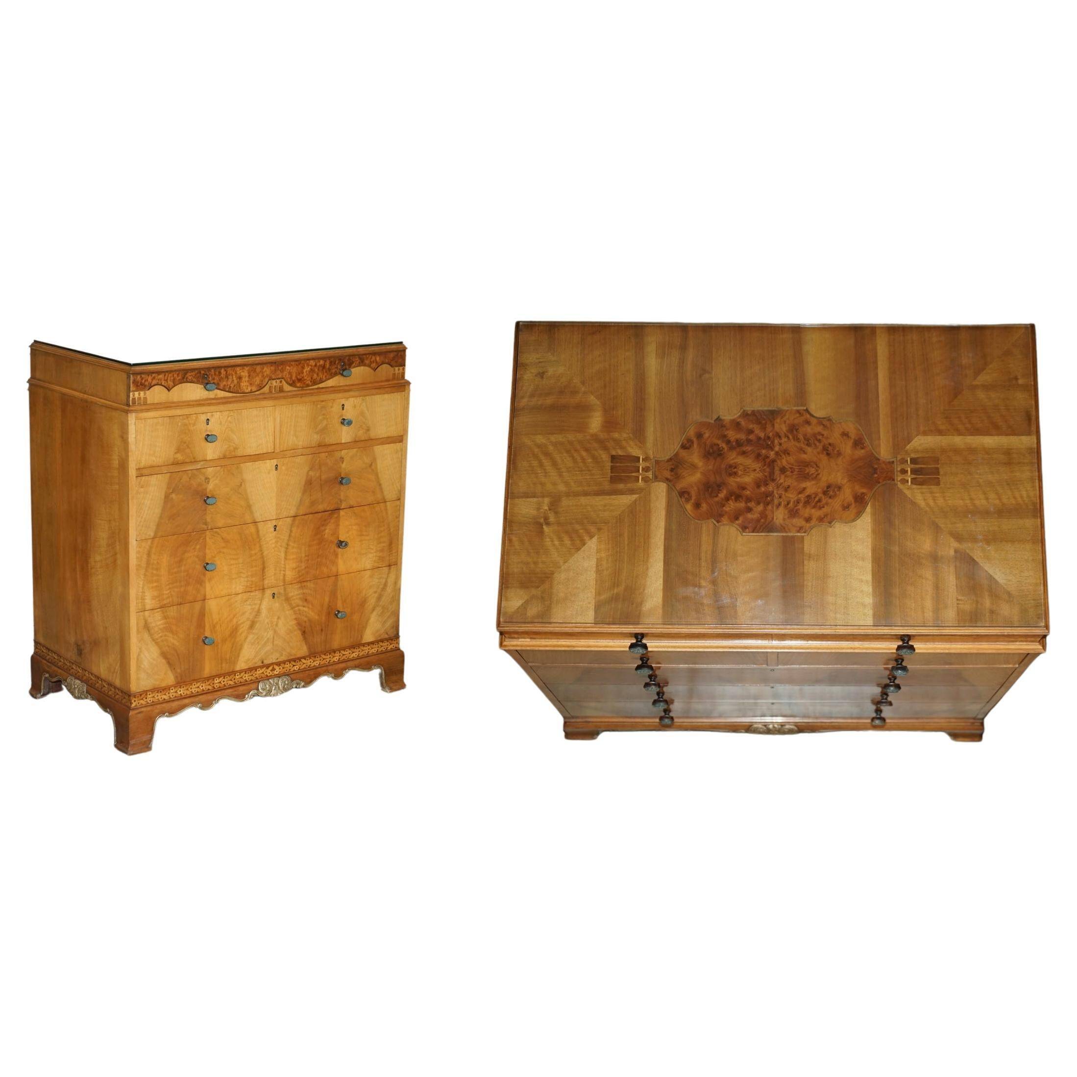 Burr Walnut Commode Waring & Gillow