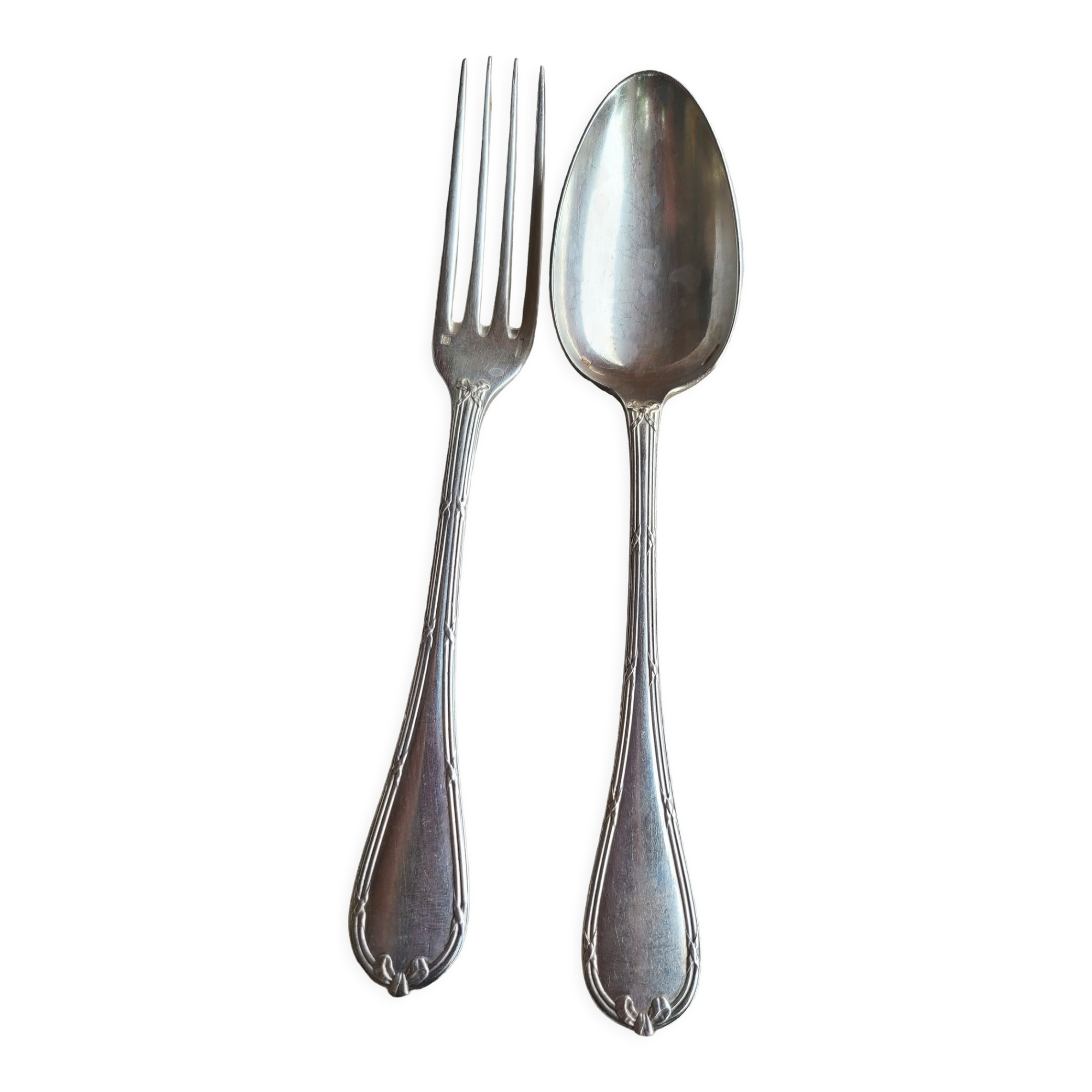 12 spoon and 12 forks in Christofle silver metal in box