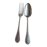 12 spoon and 12 forks in Christofle silver metal in box