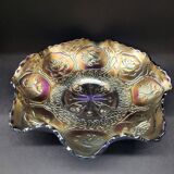 Prachtige schaal in iriserend glas met decor van dragon en lotus fenton