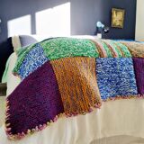 Plaid vintage patchwork de laine