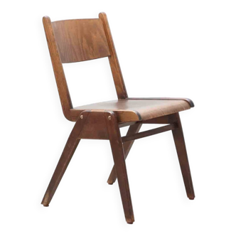 Vintage all-wood ebony-colored Scandinavian style chair, Germany 1960s