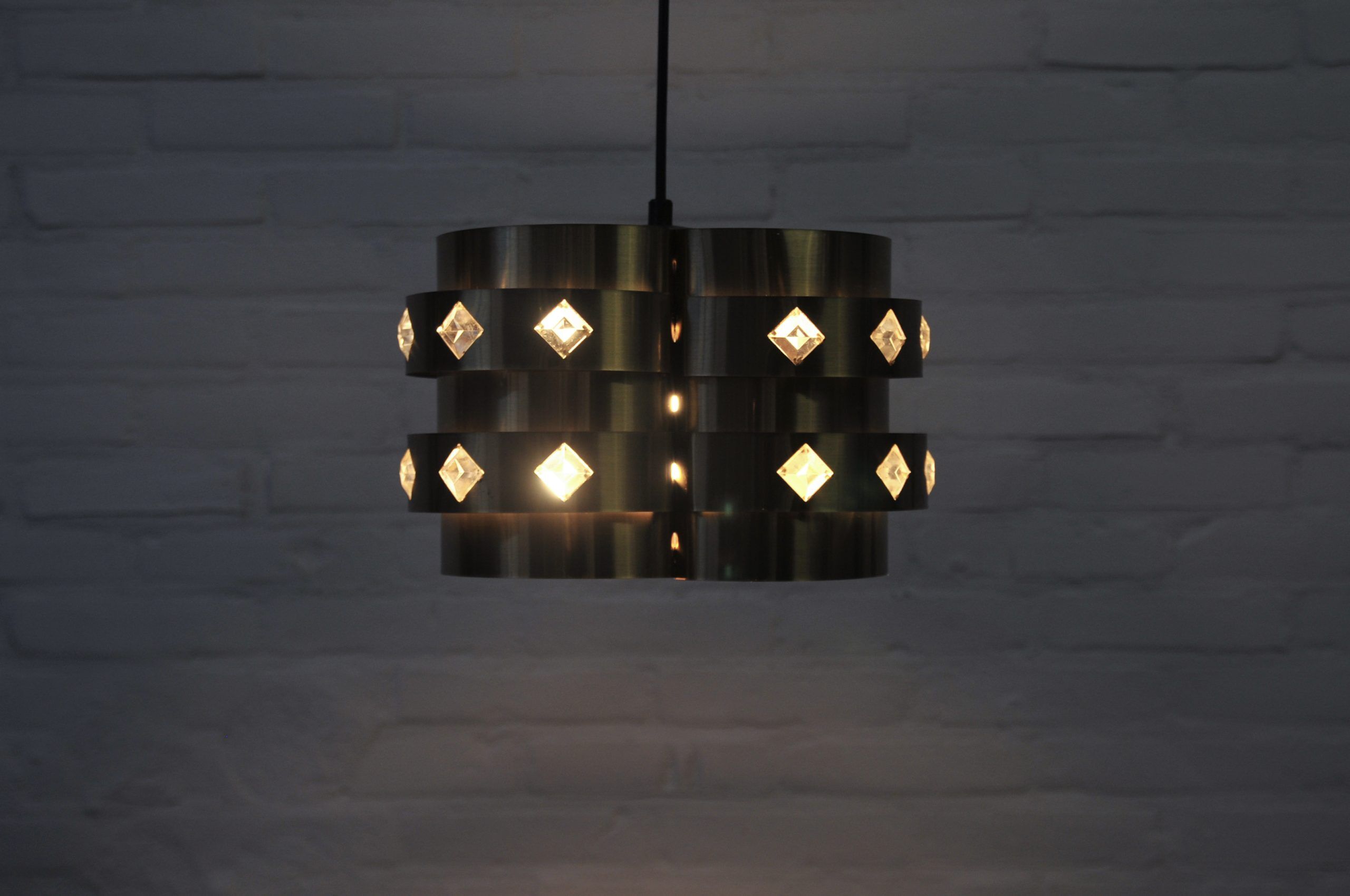 Vintage gold pendant lamp Werner Schou