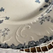 Round ironstone dishes E. Bourgeois Large deposit decorated with violets