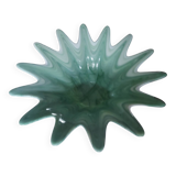 Murano-style opalescent glass basket with a silver metal base
