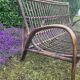 Vintage rattan bench from the 60s