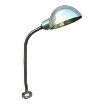 Lampe jumo d'atelier usine articulée par flexible alu vintage ancienne old lamp