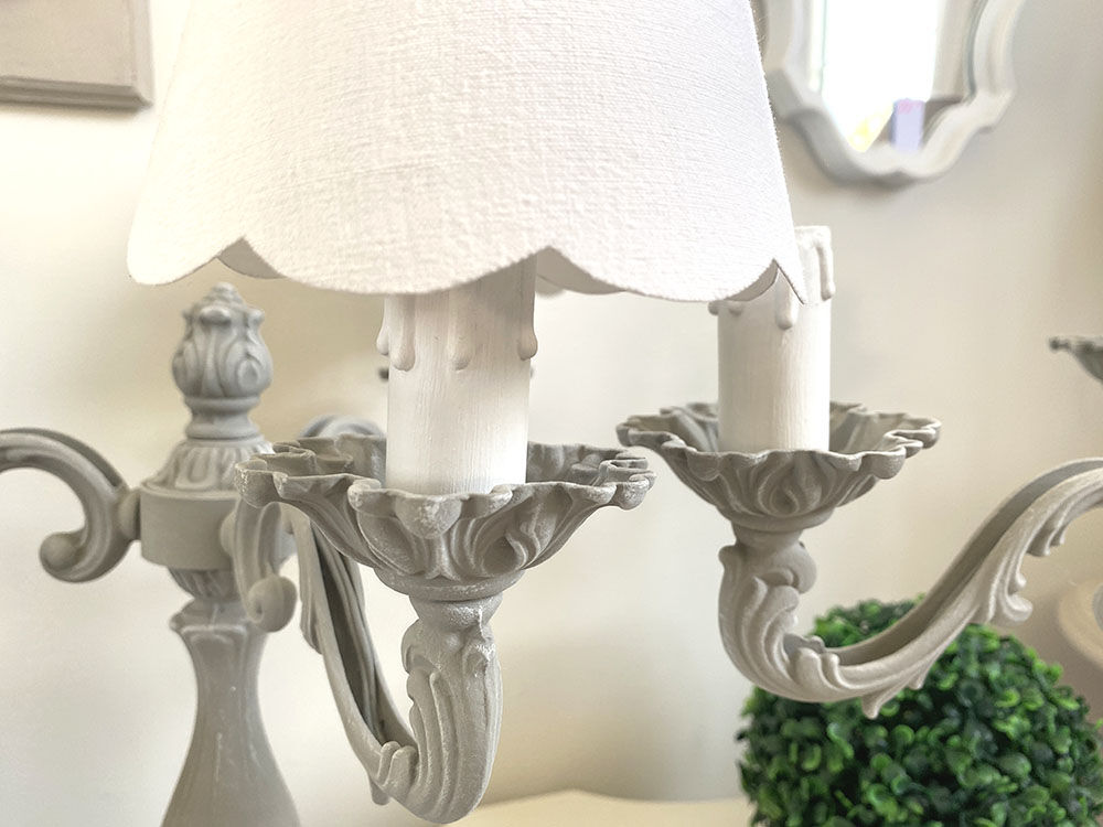 Table lamps 3 branches weathered girandoles